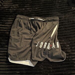Jordan Black Athletic Mesh Shorts with White Trim